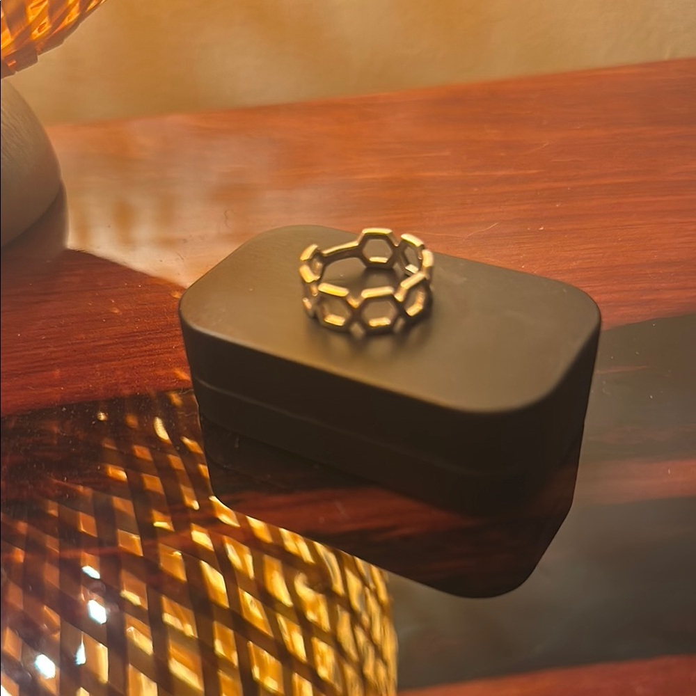 Hexagonal Sterling Silver Ring - image 1